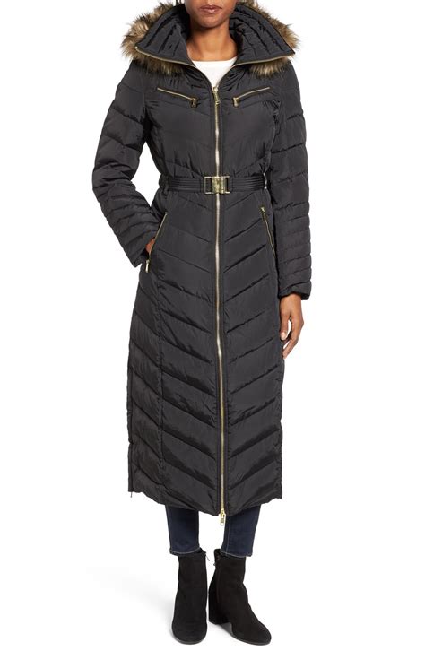 michael kors winter long coat|michael kors padded coat women's.